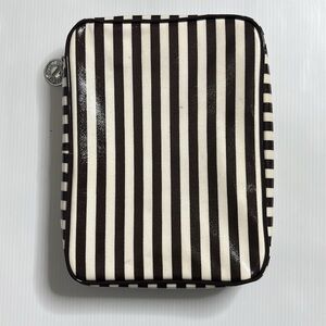 henri bendel Black and White Striped Cosmetic Case